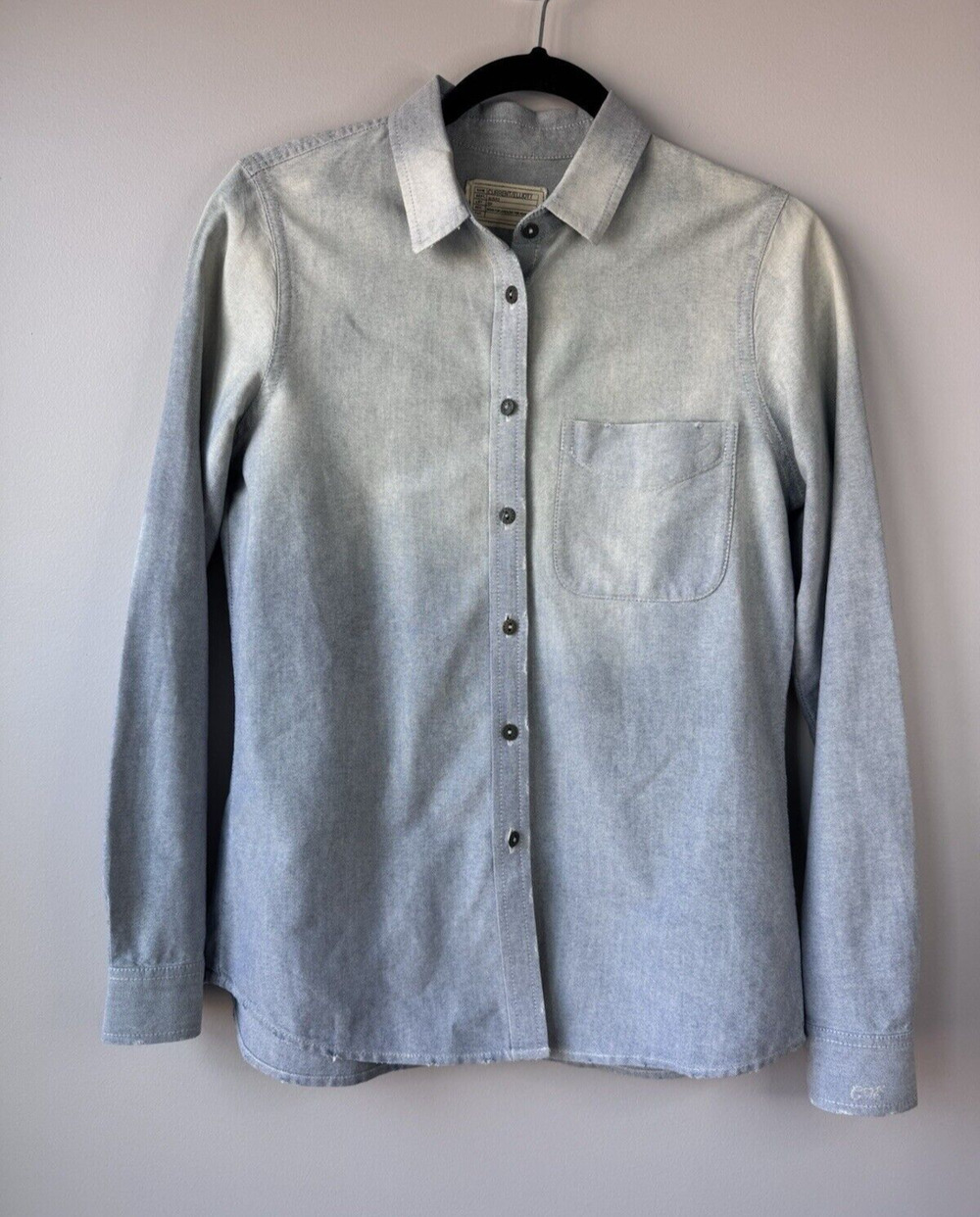 Current Elliott Distressed Button Down Denim Shirt Women's Size 0 XS